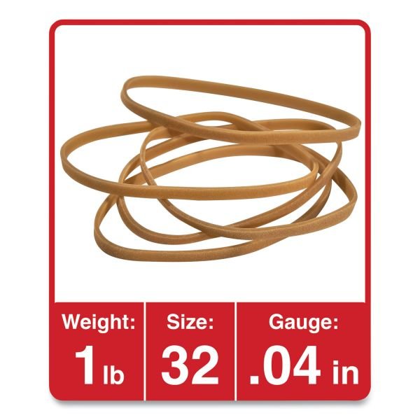 Universal Rubber Bands, Size 32, 0.04" Gauge, Beige, 1 lb Box, 820/Pack (UNV00132) - Image 4