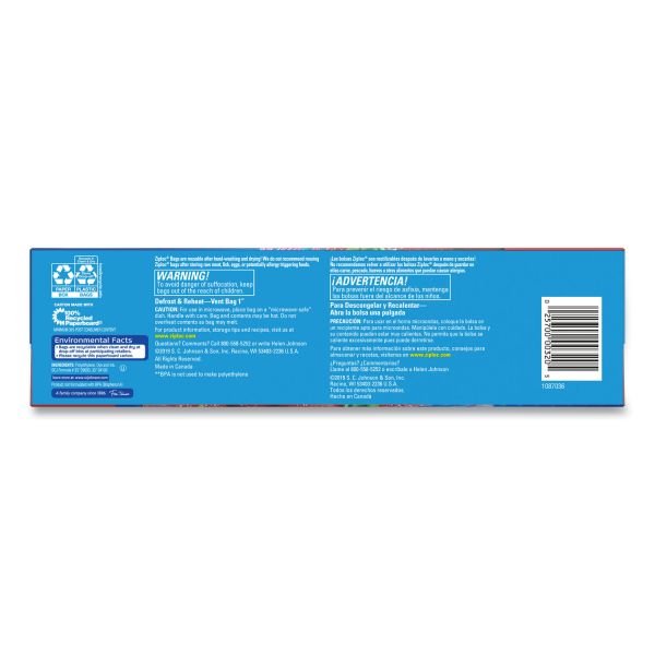 Ziploc Double Zipper Storage Bags, Triple System Seal, Gallon, 10.56" x 10.75", Clear, 38 Bags/Box, 9 Boxes/Carton (SJN383233) - Image 5