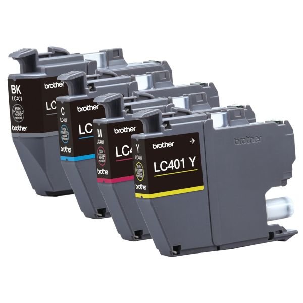 Brother LC401 Genuine Multi-Pack Ink, Black/Cyan/Magenta/Yellow, Pack Of 4 Cartridges, LC4014PKS (ODFN5609237) - Image 3