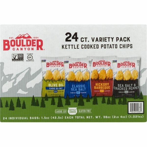 Boulder Canyon Inventure Variety Pack - Non-GMO, Gluten-free - Bag - 1.50 oz - 24 / Carton (IVT012283) - Image 2