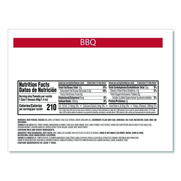 Pringles Grab and Go BBQ Crisps, 1.4 oz Can, 12/Carton (PRGKEE18372) - Image 3