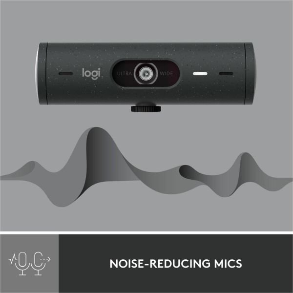 Logitech Brio 500 Full HD webcam, auto framing, noise-reducing mics, privacy shutter, streaming & video calling, Graphite (ETLZ1074900299) - Image 4