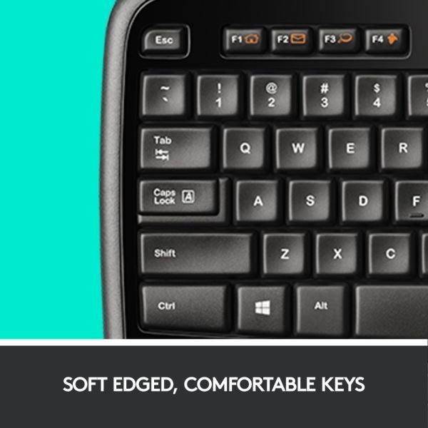 Logitech MK710 Wireless Straight Full Size Keyboard & Right-Handed Optical Mouse, Black (LOG920002416) - Image 4