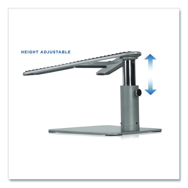 Adjustable Height Laptop Riser, 10" x 10.5" Platform, Silver/Black, Supports Up to 33 lbs (MNIMI7271) - Image 5