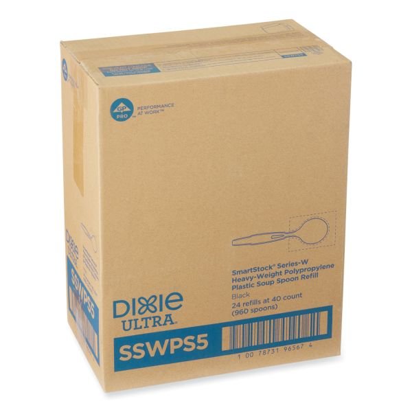 Dixie SmartStock Wrapped Heavyweight Cutlery Refill, Soup Spoon, Plastic, Black, 960/Carton (DXESSWPS5) - Image 4