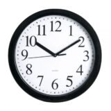 Round Quartz Analog Wall Clock, 9"D, Black (ODFN706397)
