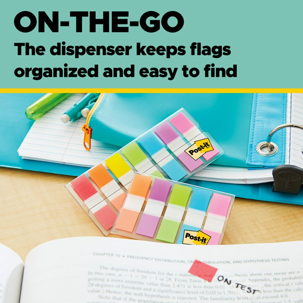 Post-it Flags, .47 in. x 1.7 in., 8 Dispensers, 35 Flags Per Dispenser, Assorted Colors, Back to School Supplies for Students, Flags for Textbooks and Notebooks (MMM683VAD1) - Image 7