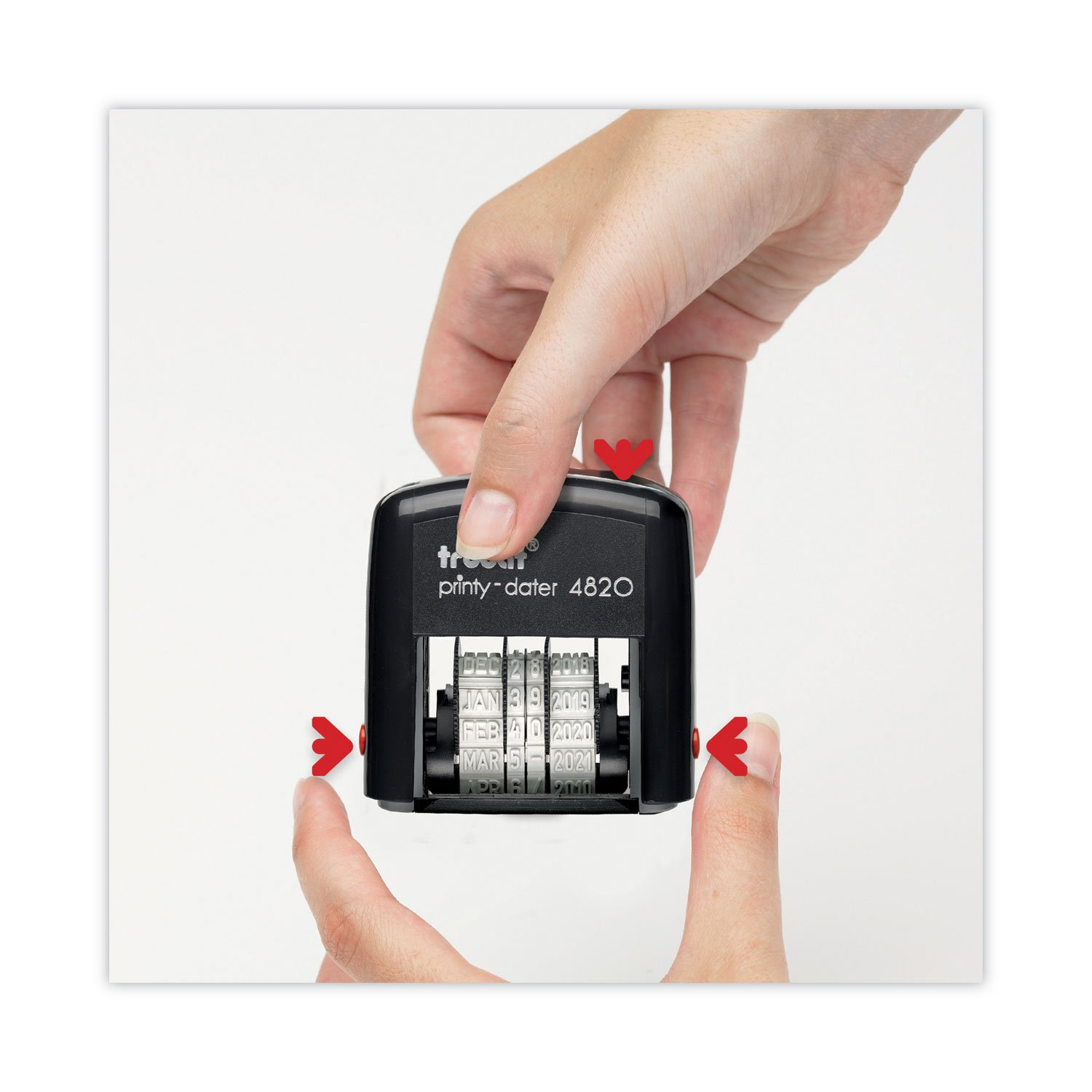 Trodat 4820 Self-Inking Stamp, Date Only, 3/8" x 1 5/8", 65% Recycled, Black (USSE4820) - Image 6