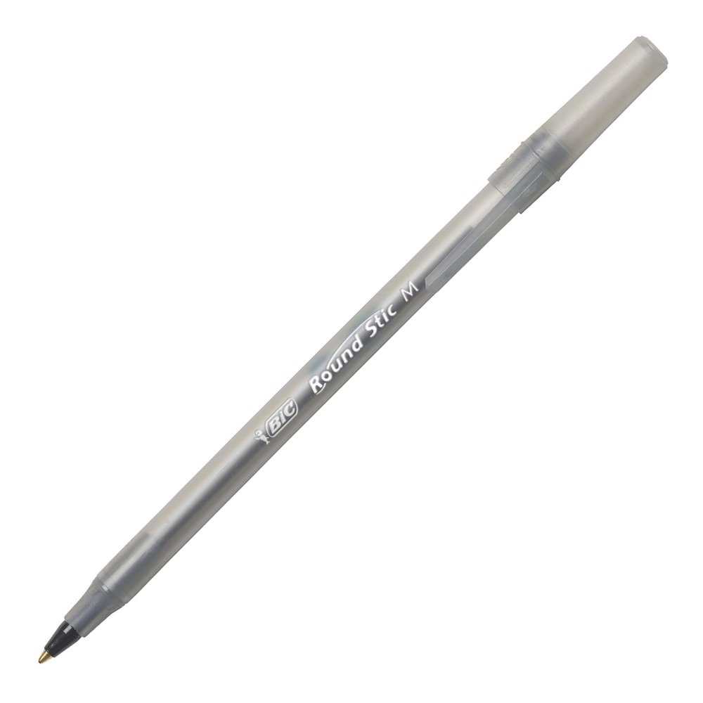 BIC Round Stic Xtra Life Ballpoint Pens, Medium Point, 1.0 mm, Translucent Barrel, Black Ink, Box Of 240 Pens (ODFN8172663) - Image 7
