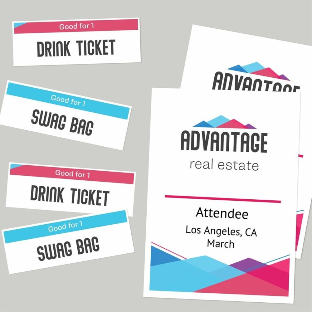 Avery Vertical Name Badge Inserts, 6" x 4 1/4", White, Box Of 100 Inserts (AVE8522) - Image 2