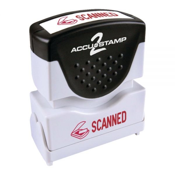 AccuStamp2 Scanned Stamp, Shutter Pre-Inked One-Color SCANNED Stamp, 1/2" x 1-5/8" Impression, Red Ink (ODFN994067)