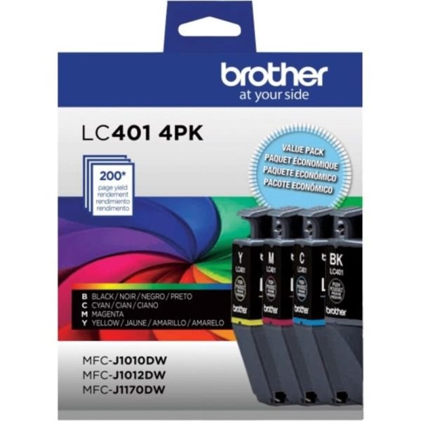 Brother LC401 Genuine Multi-Pack Ink, Black/Cyan/Magenta/Yellow, Pack Of 4 Cartridges, LC4014PKS (ODFN5609237) - Image 4