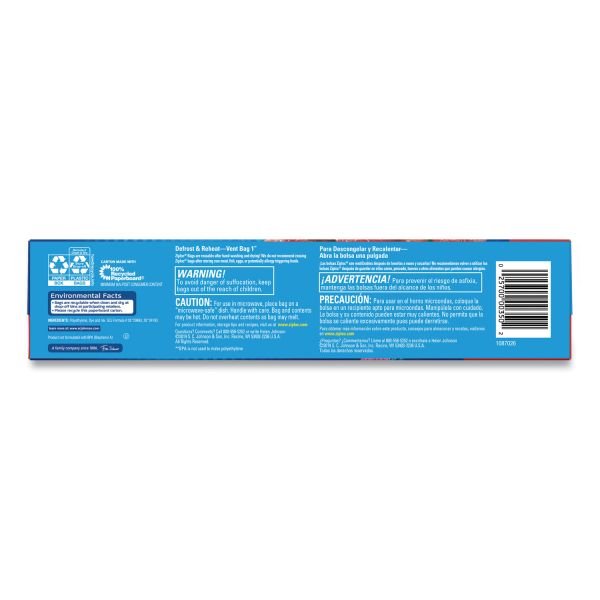 Ziploc Double Zipper Storage Bags, Triple System Seal, Gallon, 9.6" x 12.1", Clear, 22 Bags/Box, 12 Boxes/Carton (SJN383231) - Image 5