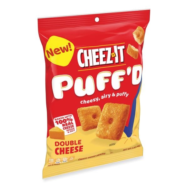 Cheez-It Puff'd Crackers, Double Cheese, 3 oz Bag, 6/Carton (KEB00022) - Image 4
