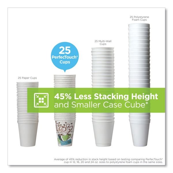 Dixie PerfecTouch 12 oz Insulated Paper Hot Coffee Cups by GP Pro (DXE5342CDCT) - Image 6