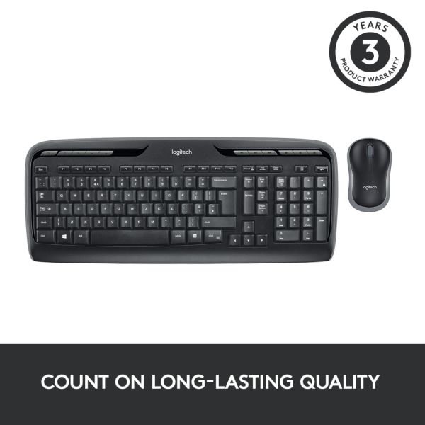 LogitechMK320 Wireless Straight Full-Size Keyboard & Ambidextrous Optical Mouse, Black (LOG920002836) - Image 5