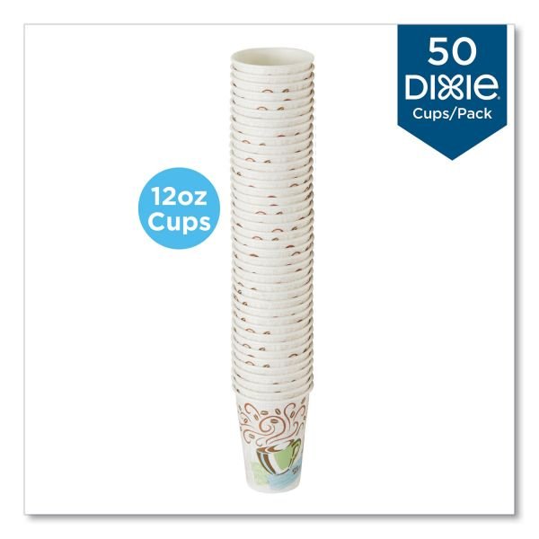 Dixie PerfecTouch 12 Oz Insulated Paper Hot Coffee Cups by GP Pro - 50 / Pack (DXE5342CDPK) - Image 8