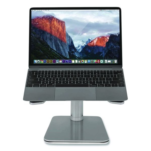 Adjustable Height Laptop Riser, 10" x 10.5" Platform, Silver/Black, Supports Up to 33 lbs (MNIMI7271) - Image 8