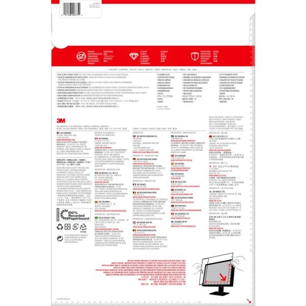 3M High Clarity Privacy Filter Screen for Monitors, 24" Full Screen, 16:10 Aspect Ratio, Reduces Blue Light (MMMHC240W1B) - Image 5