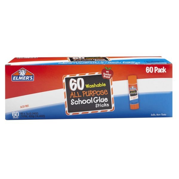 Elmer's Glue Stick Classroom Pack, 14.4 Oz, Pack Of 60 (EPIE501)