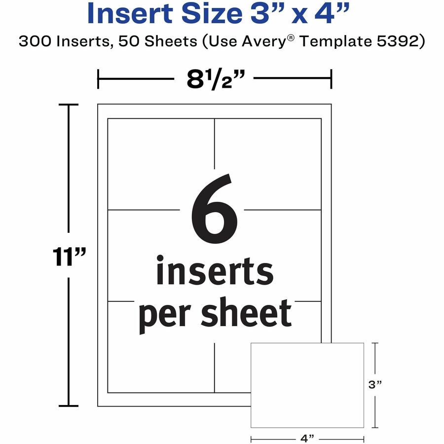 Avery Laser Name Badge Inserts, 3" x 4", Box Of 300 (AVE5392) - Image 7