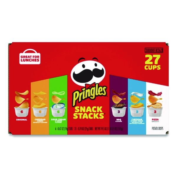 Pringles Snack Stack Variety Pack Crisps, (6) 0.67 and (21) 0.74 oz/Tubs, 27/Carton (PRGKEE18263) - Image 4
