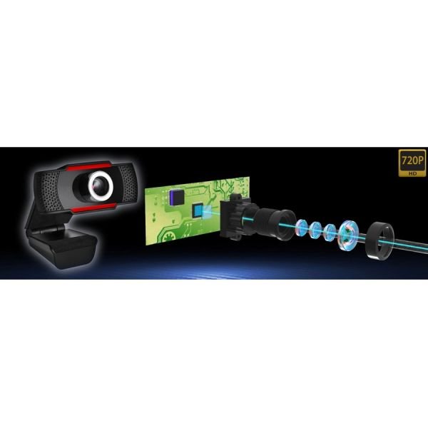 Adesso CyberTrack CyberTrack H3 Webcam - 1.3 Megapixel - 30 fps - Black, Red - USB 2.0 (SYNX5852647) - Image 5