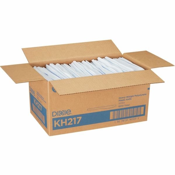 Dixie Plastic Cutlery, Heavyweight Knife, 7.5", White, 1,000/Carton (DXEKH217) - Image 7