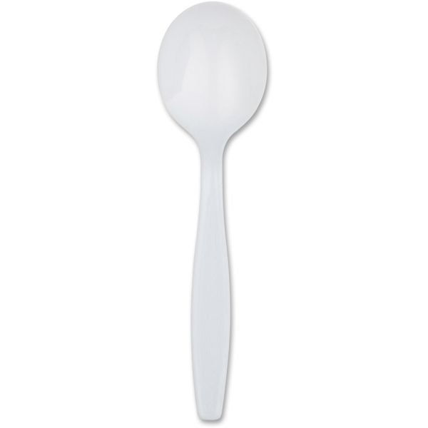 Dixie Heavyweight Dispoable Soup Spoons Grab-N-Go by GP Pro - Soup Spoon - 1000 x Soup Spoon - White - 100/Box - 10 / Carton (DXESH207CT) - Image 5