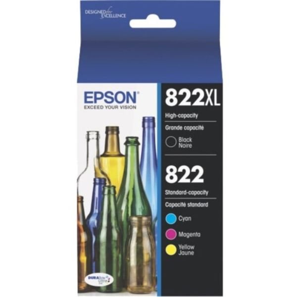 Epson 822XL/822 Black And Cyan, Magenta, Yellow High-Yield Ink Cartridges, Pack Of 4 (ODFN6487019) - Image 6
