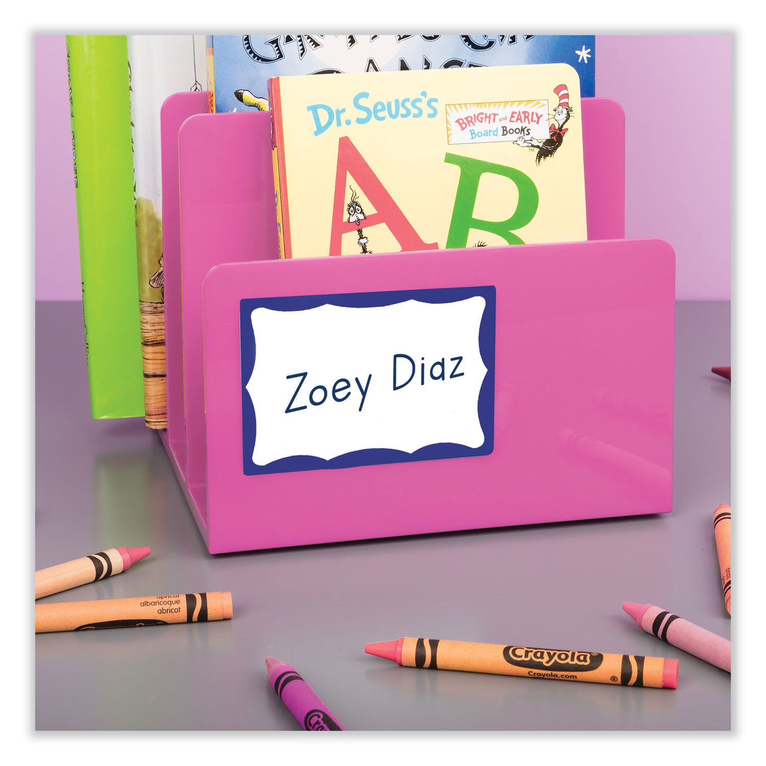 Avery Name Tags, 05144, 2-1/3" x 3-3/8", White With Blue Border, 100 Removable Name Badges (AVE5144) - Image 7