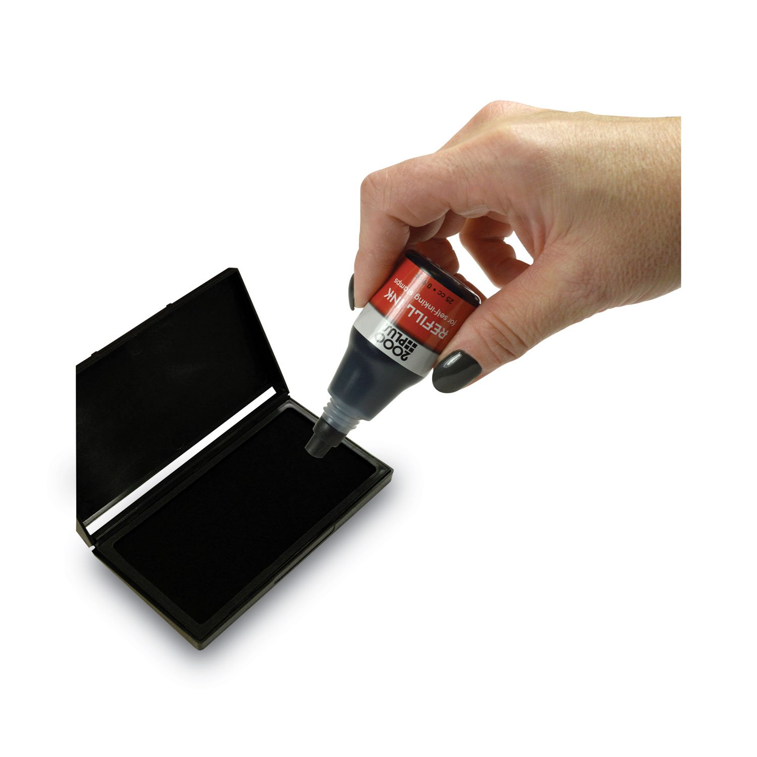 COSCO 2000PLUS Self-Inking Refill Ink, 0.9 oz. Bottle, Black (COS032962) - Image 4