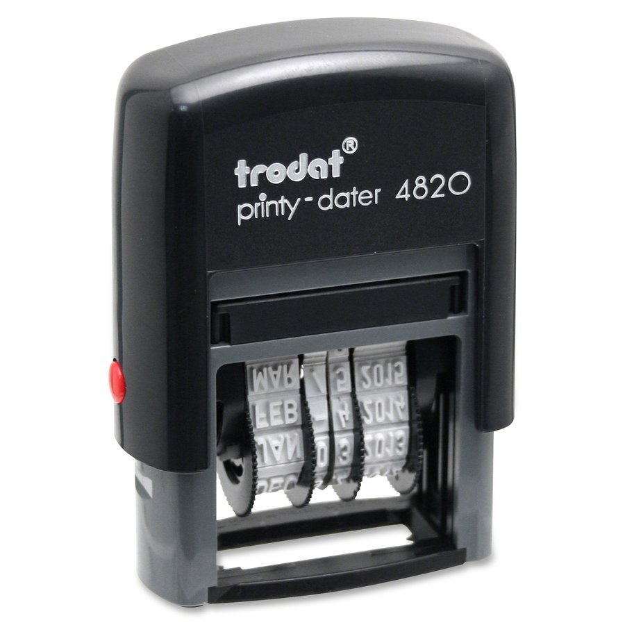Trodat 4820 Self-Inking Stamp, Date Only, 3/8" x 1 5/8", 65% Recycled, Black (USSE4820) - Image 3