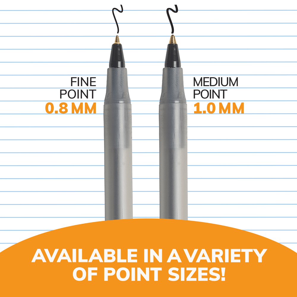 BIC Round Stic Ballpoint Pens, Medium Point, 1.0 mm, Translucent Barrel, Black Ink, Pack Of 60 Pens (BICGSM609BK) - Image 7