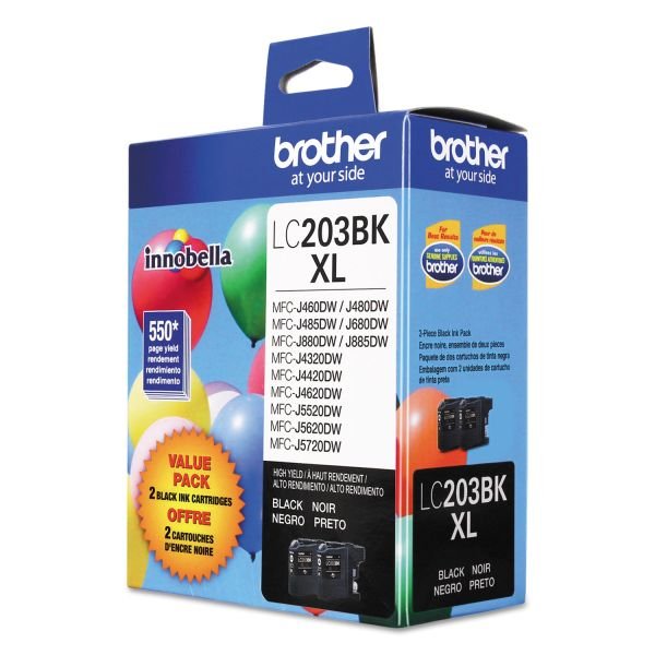 Brother LC203 Black High-Yield Ink Cartridges, Pack Of 2, LC2032PKS (BRTLC2032PKS) - Image 6