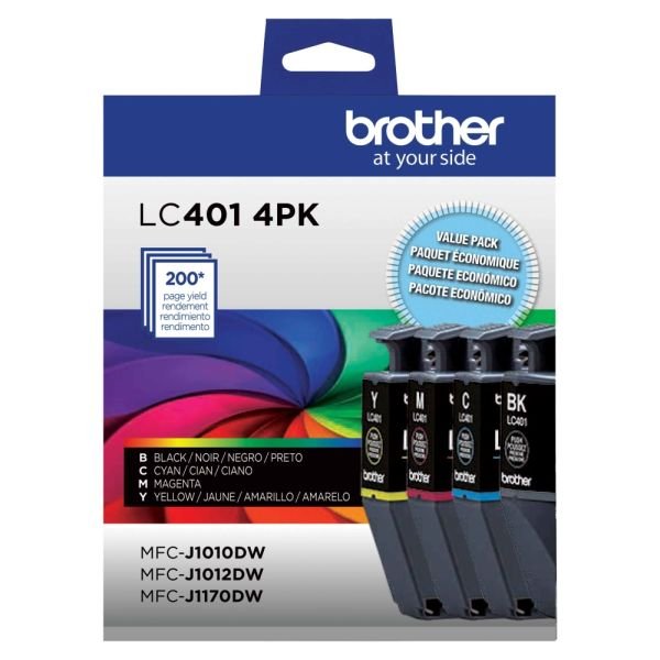 Brother LC401 Genuine Multi-Pack Ink, Black/Cyan/Magenta/Yellow, Pack Of 4 Cartridges, LC4014PKS (ODFN5609237) - Image 6