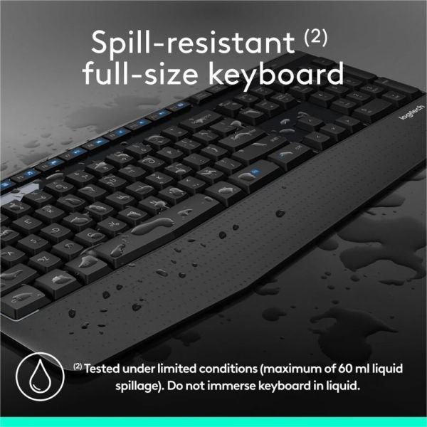Logitech MK345 Wireless Straight Full Size Keyboard & Right-Handed Optical Mouse, Black (ODFN531638) - Image 7