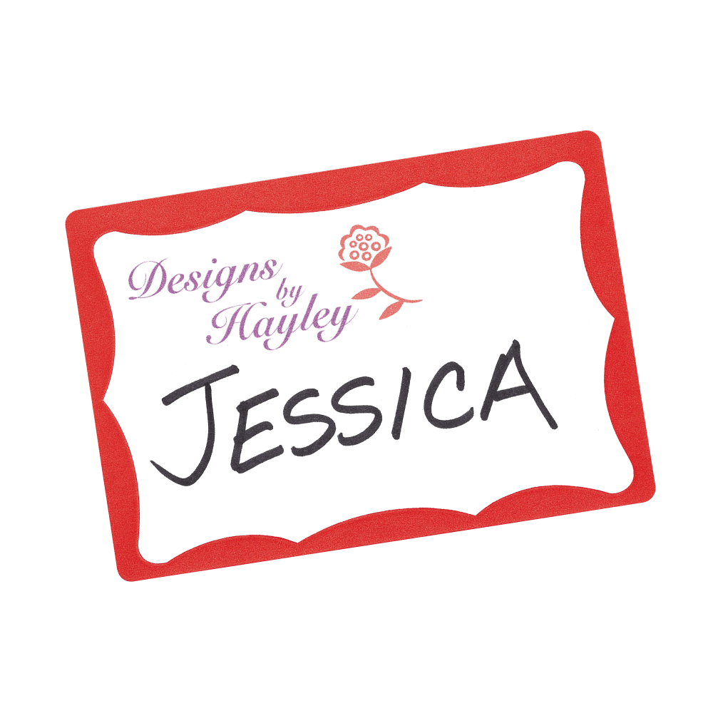 Avery Name Tags, 05143, 2-1/3" x 3-3/8", White With Red Border, 100 Removable Name Badges (AVE5143) - Image 8