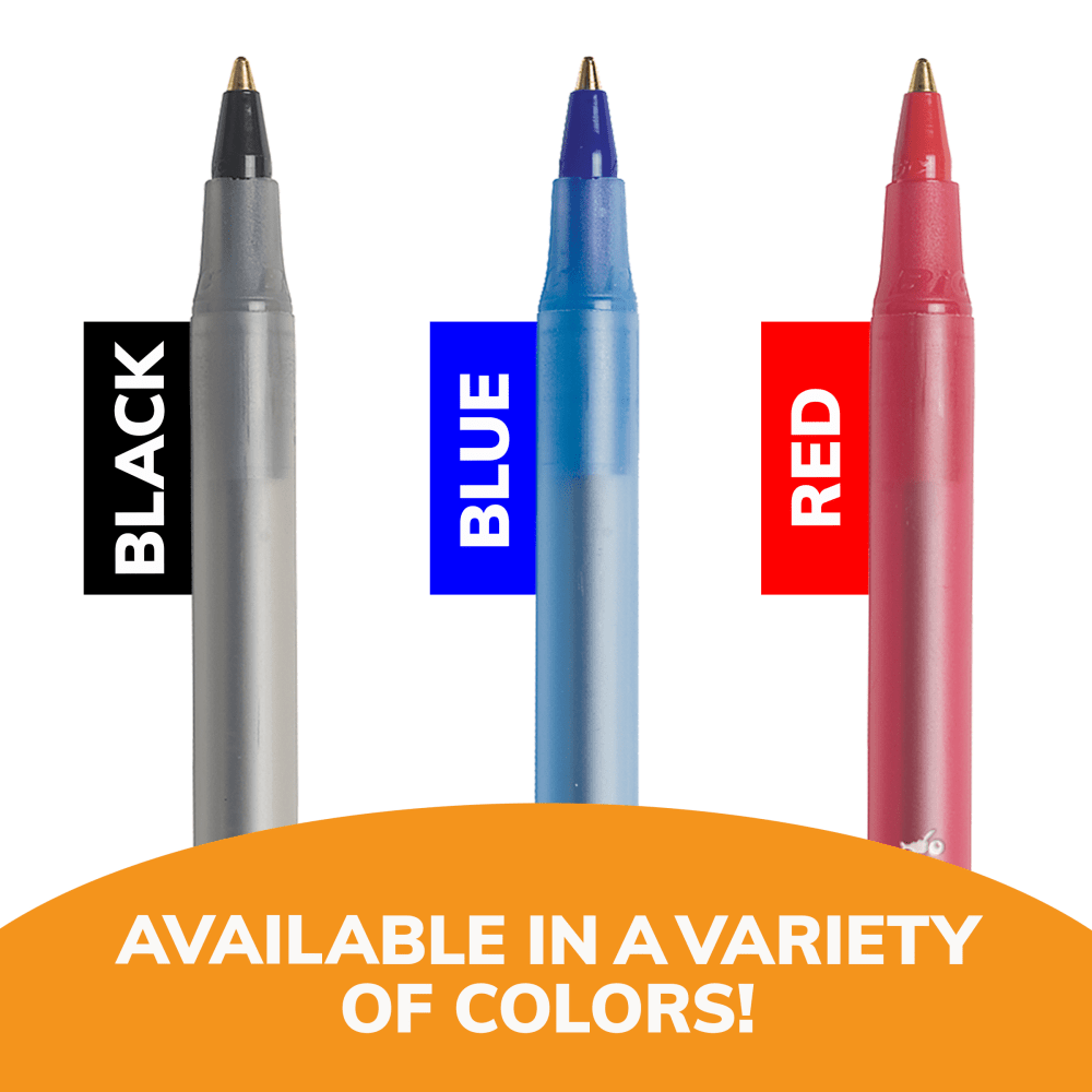 BIC Round Stic Xtra Life Ballpoint Pens, Medium Point, 1.0 mm, Translucent Barrel, Black Ink, Box Of 240 Pens (ODFN8172663) - Image 2