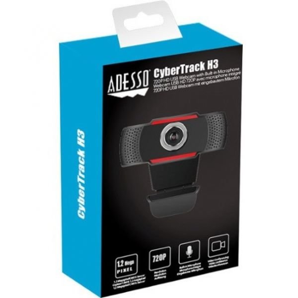 Adesso CyberTrack CyberTrack H3 Webcam - 1.3 Megapixel - 30 fps - Black, Red - USB 2.0 (SYNX5852647) - Image 7