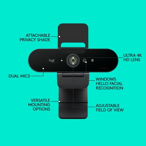 Logitech 4K Pro Webcam with HDR and Noise-Canceling Mics, Black (ODFN6854675) - Image 12