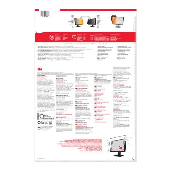 3M Gold Privacy Filter Screen for Monitors, 22" Full Screen, 16:10 Aspect Ratio, Reduces Blue Light (MMMGF220W1B) - Image 8
