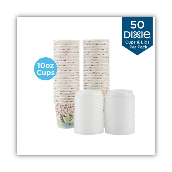 Dixie PerfecTouch Hot Cups And Lids, 10 Oz., White, Pack Of 50 (DXE5310COMBO600) - Image 8