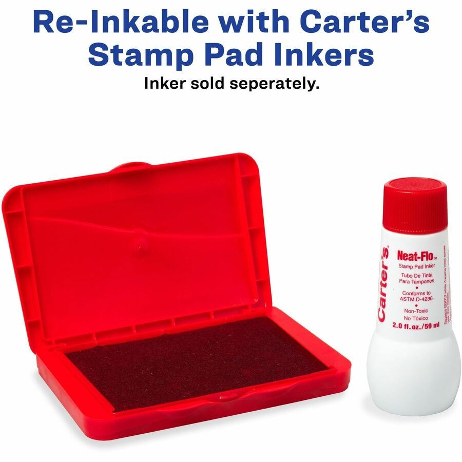 Carter's Felt Red Stamp Pad, 2.75" x 4.27" (21071) (AVE21071) - Image 6