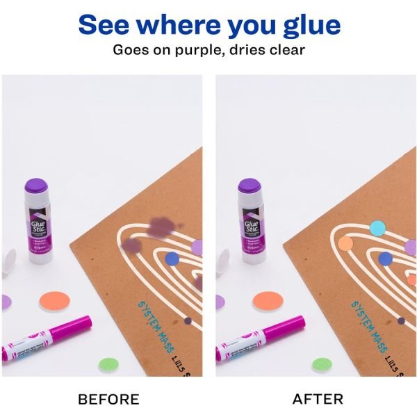 Avery Glue Stic Disappearing Purple Glue Sticks, 1.27 Oz., Pack Of 6 (AVE98071) - Image 9