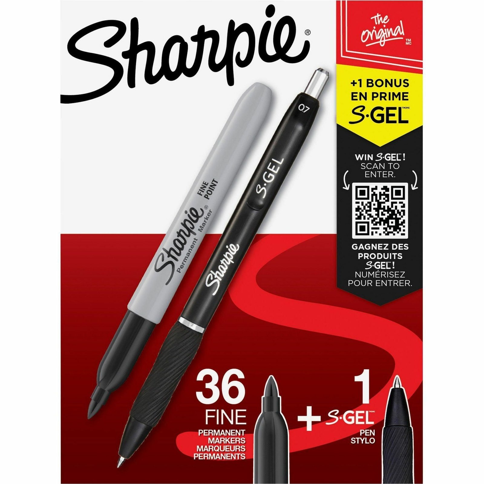 Sharpie Fine Tip Permanent Marker Value Pack with (1) Bonus S-Gel 0.7 mm Black Ink Pen, Fine Bullet Tip Markers, Black Ink, 36/Pack (SAN1884739A) - Image 9