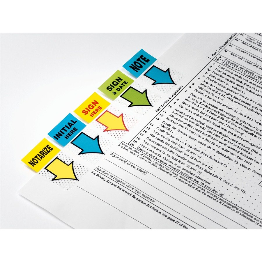 Post-it Flags, 1 in. x 1.7 in., 12 Dispensers, 50 Flags/Dispenser, Yellow, Printed "Sign Here", Back to School Supplies - 680SH12 (MMM680SH12) - Image 4