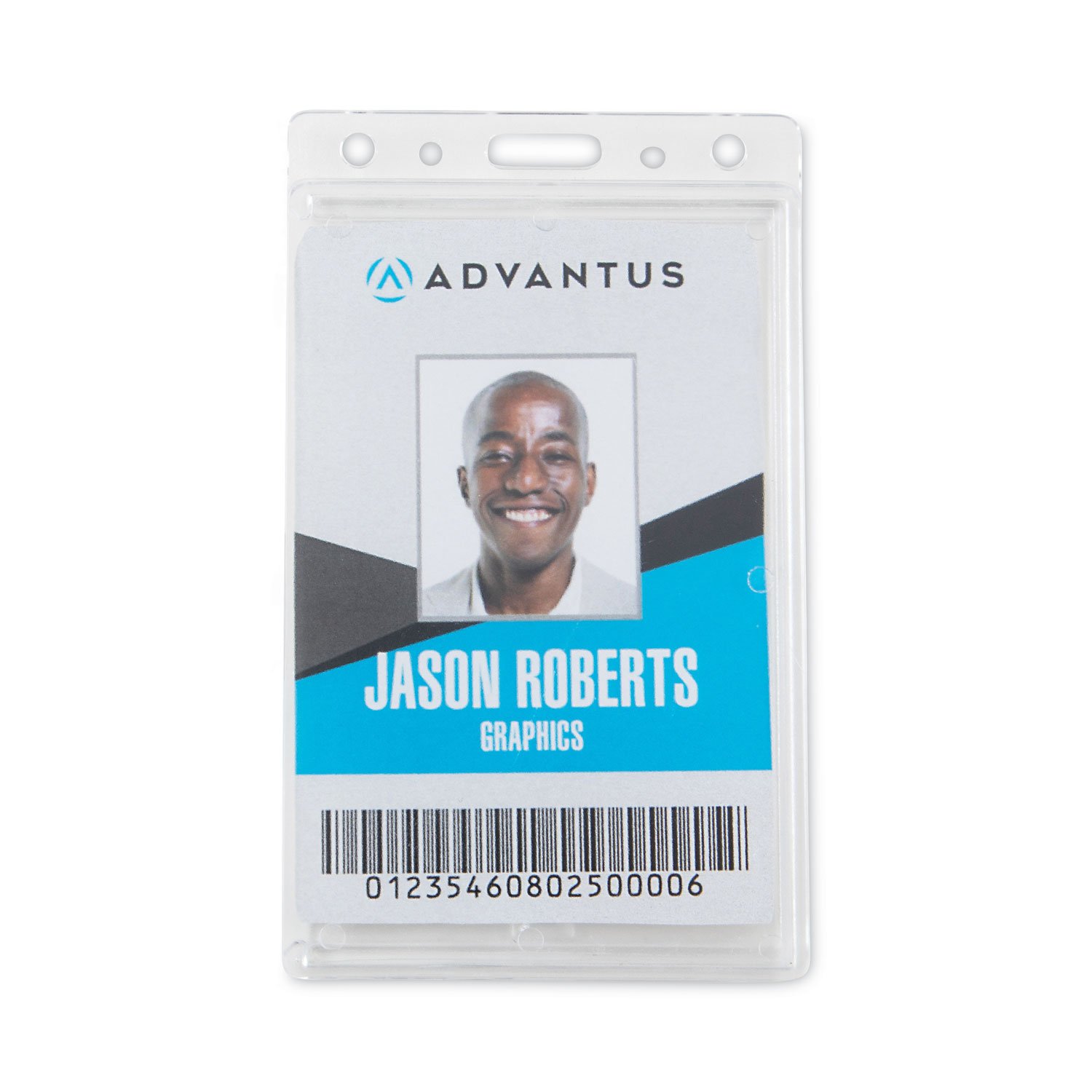 Advantus Frosted Vertical Rigid ID Holder - Support 2.13" x 3.38" Media - Vertical - Plastic - Frosted - 25 / Box (AVT76076) - Image 3