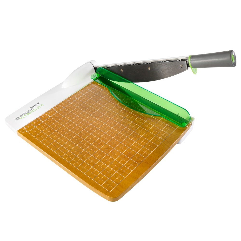 Westcott CarboTitanium Guillotine Heavy-Duty Trimmer, 12", White/Green (ACM16717) - Image 4
