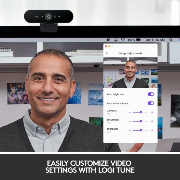 Logitech 4K Pro Webcam with HDR and Noise-Canceling Mics, Black (ODFN6854675) - Image 11